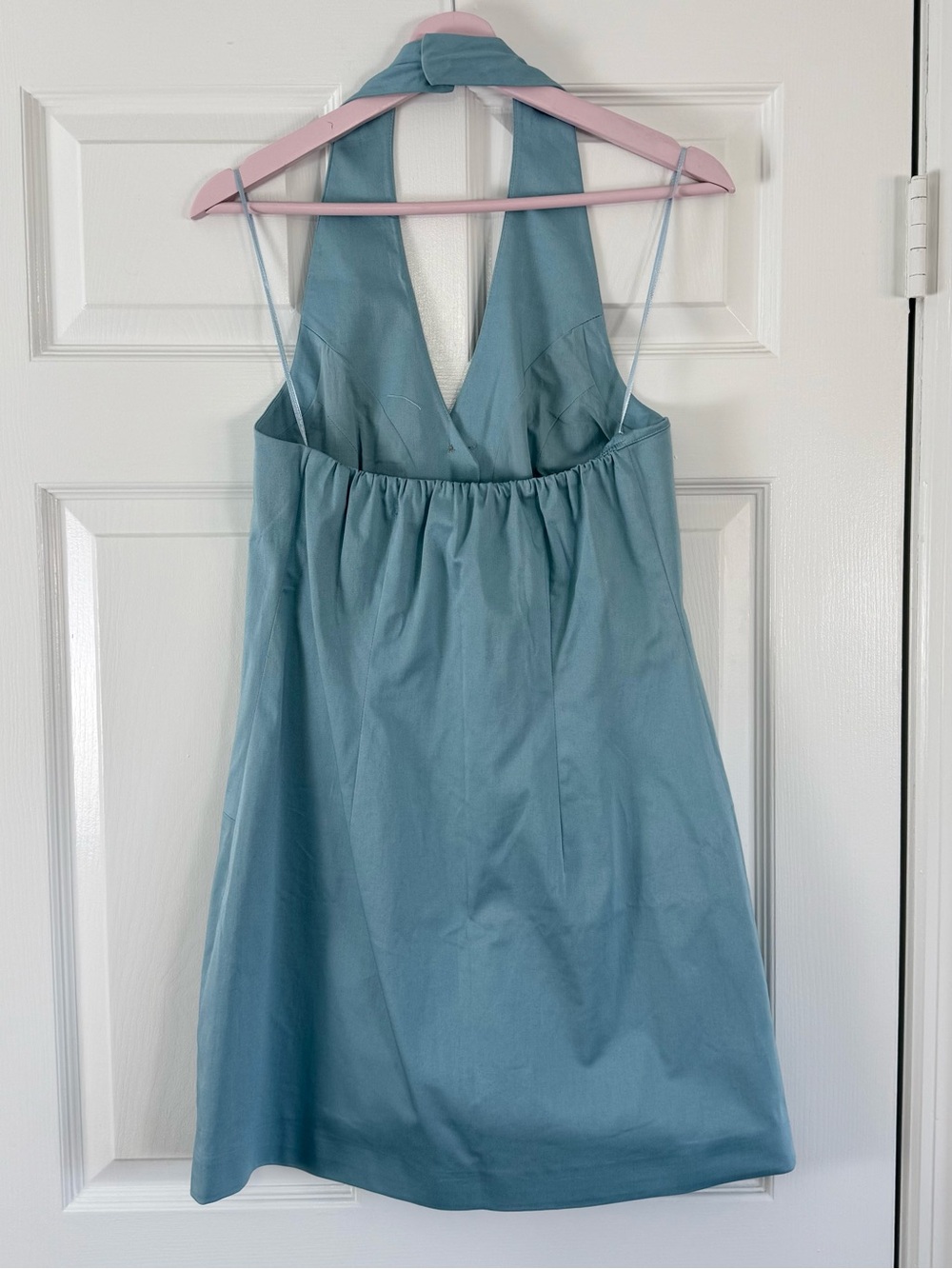 NWOT Abercrombie and Fitch Coquette Girl Blue Halter Mini Dress Medium - Picture 3 of 7